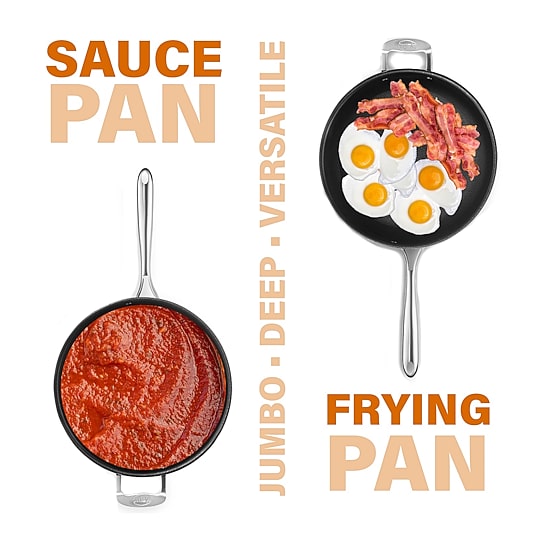 Gotham Steel Copper Cast Textured 5.5-qt Nonstick Jumbo Cooker with Tempered Glass Lid