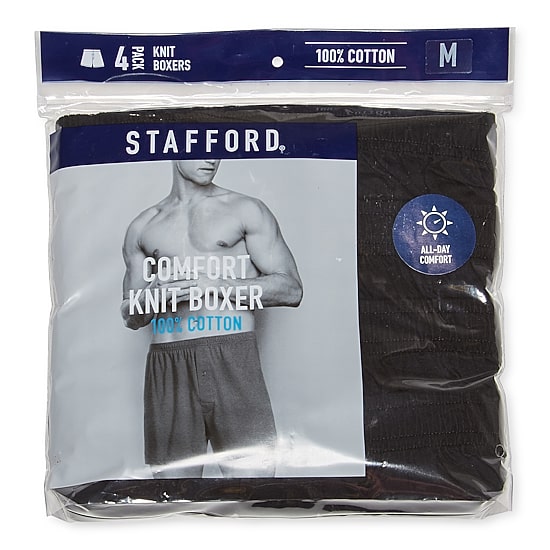 Stafford Knit Mens 4 Pack Boxers 305939