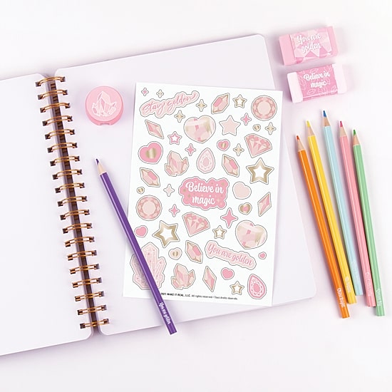 Three Cheers For Girls Pink & Gold All-In-1 Sketching Set 11-pc. Craft Kit