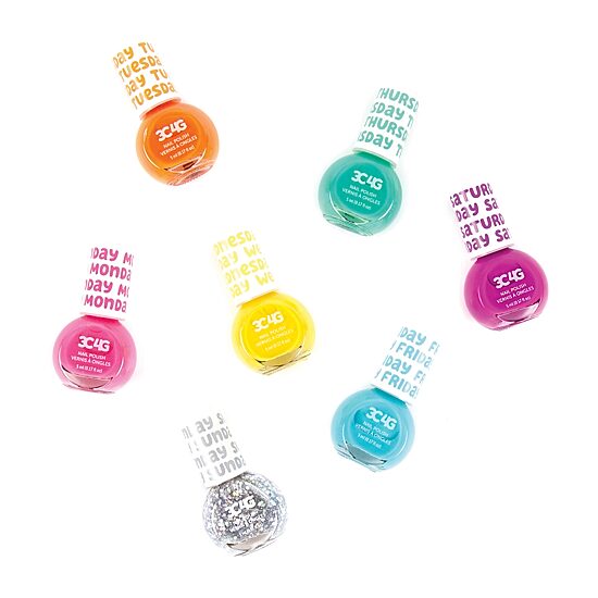 Three Cheers For Girls Rainbow Days Of The Week Nail Polish 7 Bottle Set