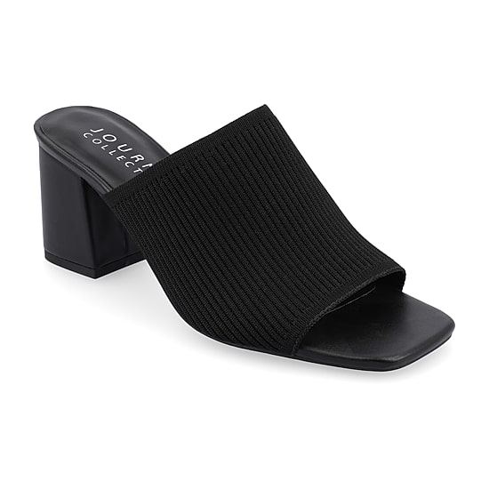 Journee Collection Lorenna Womens Round Open Toe Block Heel Pumps