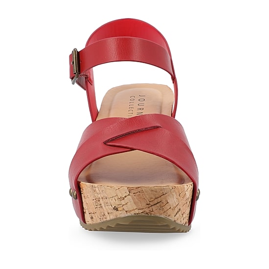 Journee Collection Valentina Womens Round Open Toe Block Heel Pumps