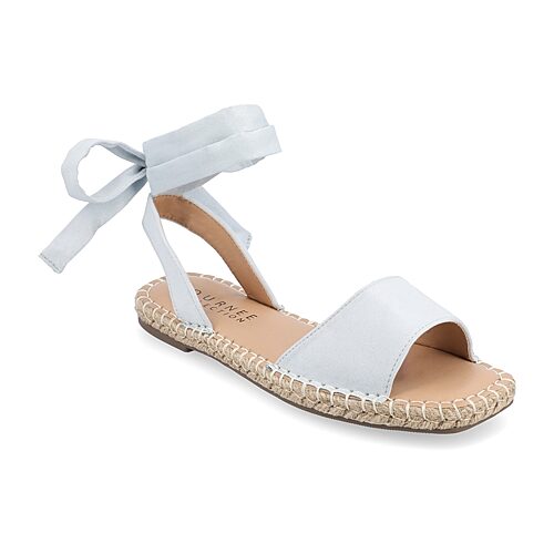 Journee Collection Womens Emelie Ankle Strap Flat Sandals, 7 Medium, Blue