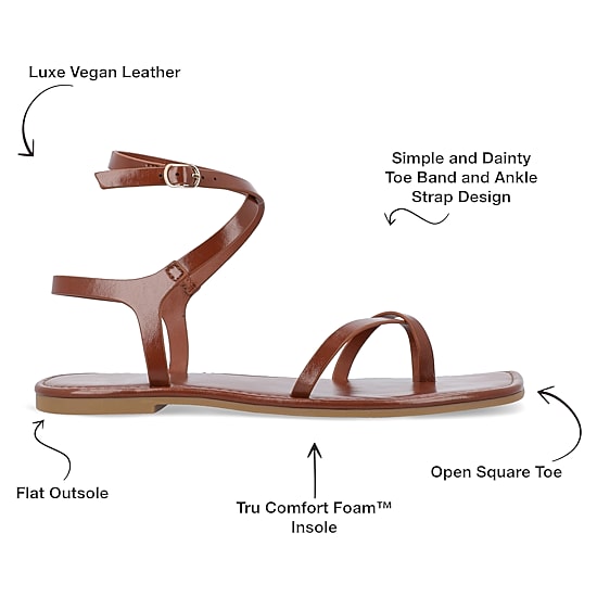 Journee Collection Womens Charra Ankle Strap Flat Sandals