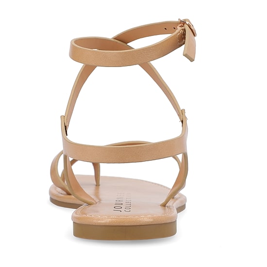 Journee Collection Womens Charra Ankle Strap Flat Sandals