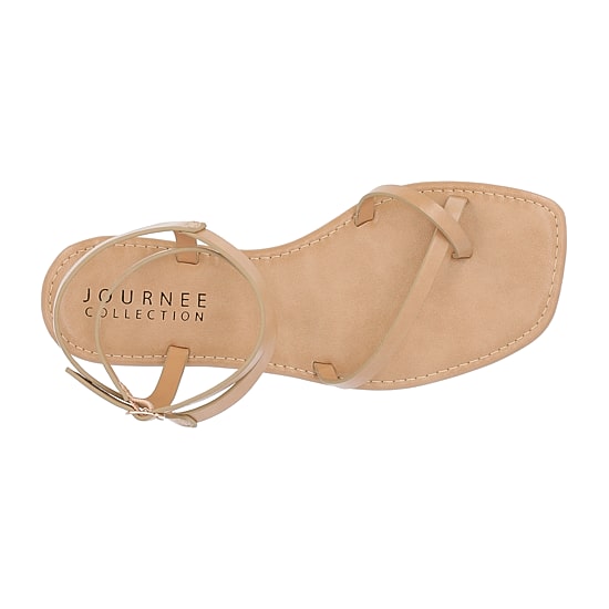 Journee Collection Womens Charra Ankle Strap Flat Sandals