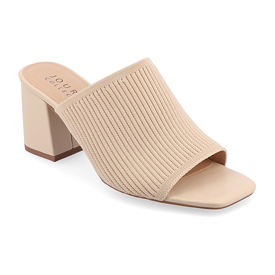 Journee Collection Lorenna Womens Round Open Toe Block Heel Pumps