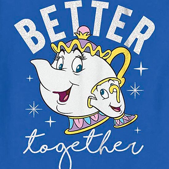 Disney Collection Mrs. Potts And Chip Toddler Unisex Crew Neck Short Sleeve Regular Fit Beauty and the Beast Graphic T-Shirt