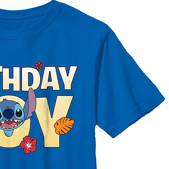 Disney Collection Little & Big Kid Boys Crew Neck Short Sleeve Regular Fit Lilo & Stitch Graphic T-Shirt
