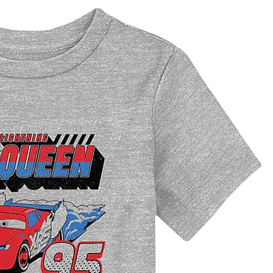 Disney Collection Toddler Boys Crew Neck Short Sleeve Regular Fit Cars Graphic T-Shirt