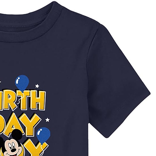 Disney Collection Toddler Boys Crew Neck Short Sleeve Regular Fit Mickey Mouse Graphic T-Shirt