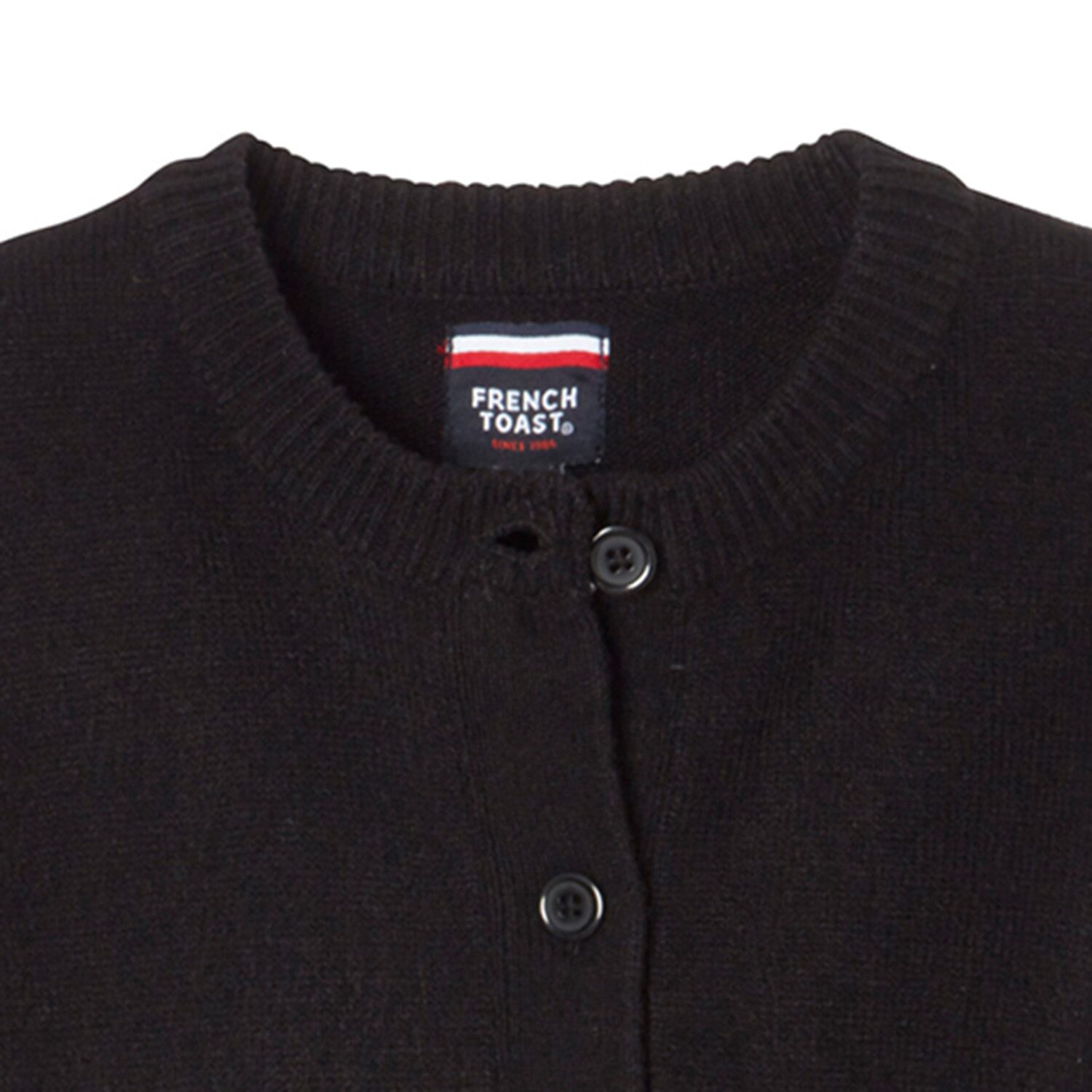 French Toast Little & Big Kid Girls Crew Neck Long Sleeve Button Cardigan