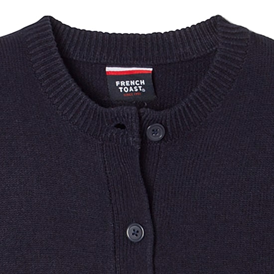 French Toast Little & Big Kid Girls Crew Neck Long Sleeve Button Cardigan