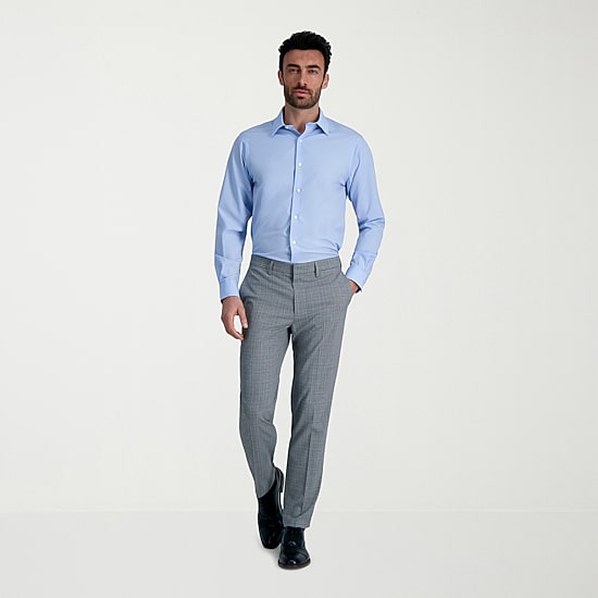 Haggar Smart Wash Mens Classic Fit Easy Care Long Sleeve Dress Shirt