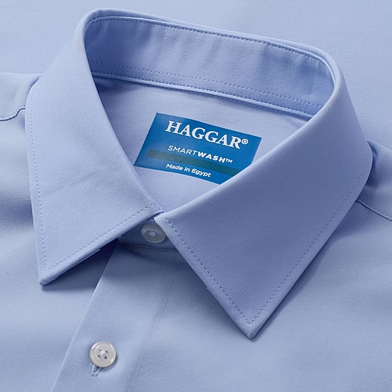 Haggar Smart Wash Mens Classic Fit Easy Care Long Sleeve Dress Shirt
