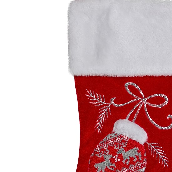 Northlight 20.5-Inch Red And White Winter Mittens Embroidered Christmas Stocking