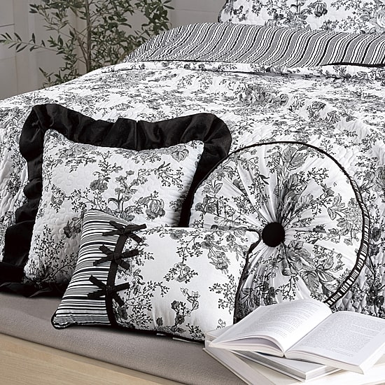 Laurel Manor Toile Garden Square Throw Pillow