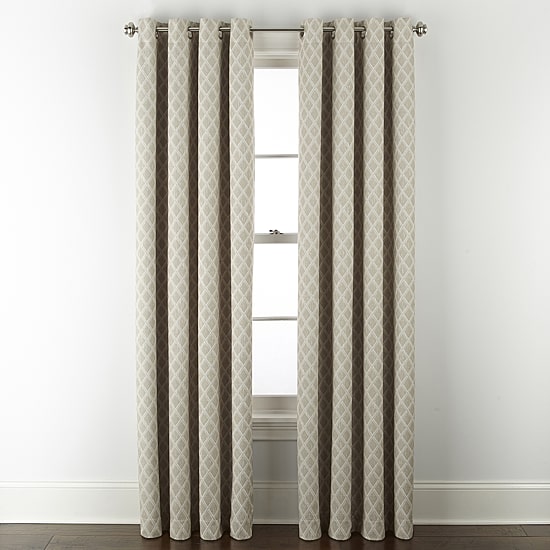 Linden Street Bayshore Print Grommet Top Energy Saving 100% Blackout Single Curtain Panel