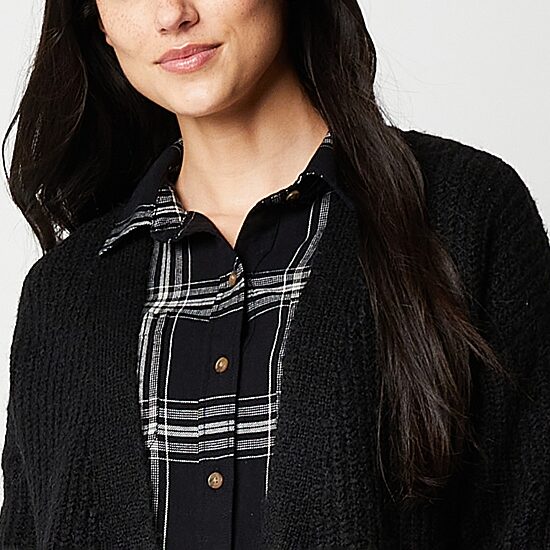 a.n.a Womens Long Sleeve Button Cardigan