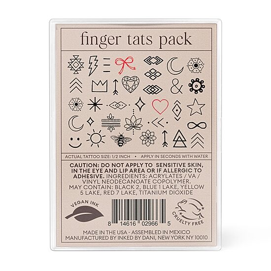 Inked By Dani Finger Tats Temporary Tattoo Pack
