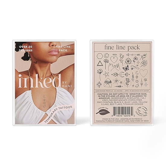 Inked By Dani Fine Line Temporary Tattoo Pack