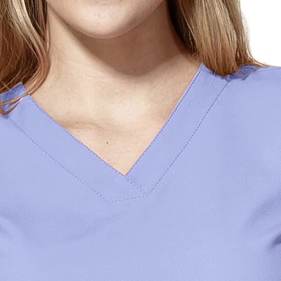 Wink® W123 Basic Womens Plus V Neck Short Sleeve Moisture Wicking Wrinkle Resistant Quick Dry Scrub Top