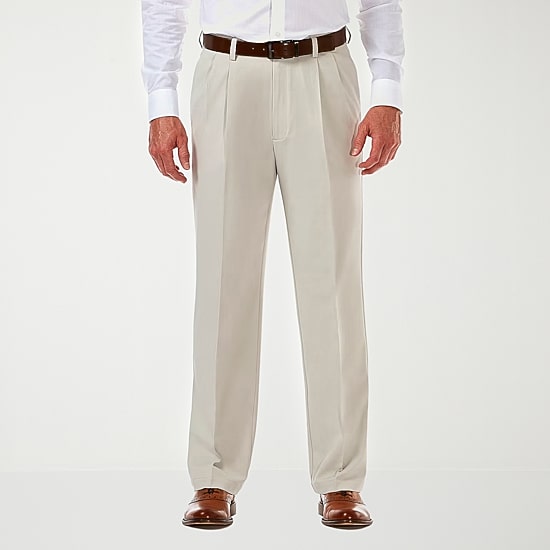 Haggar Cool 18 Pro Mens Classic Fit Pleated Pant