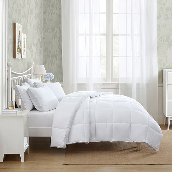 Laura Ashley All Seasons Down Alternative Comforter With Printed Gusset