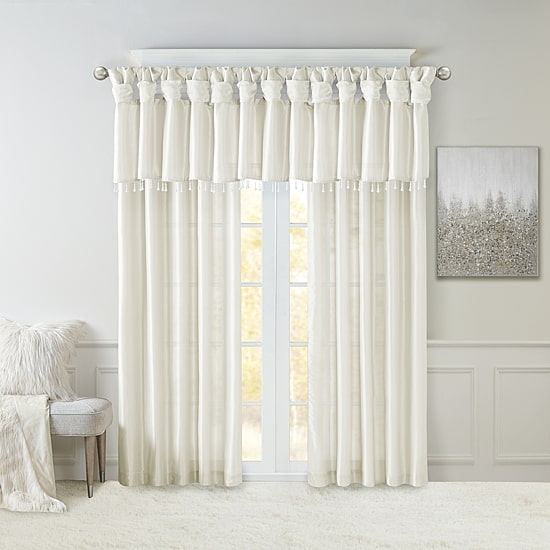 Madison Park Natalie 50"W X 26"L Lightweight Twisted Tab Top Tailored Valance