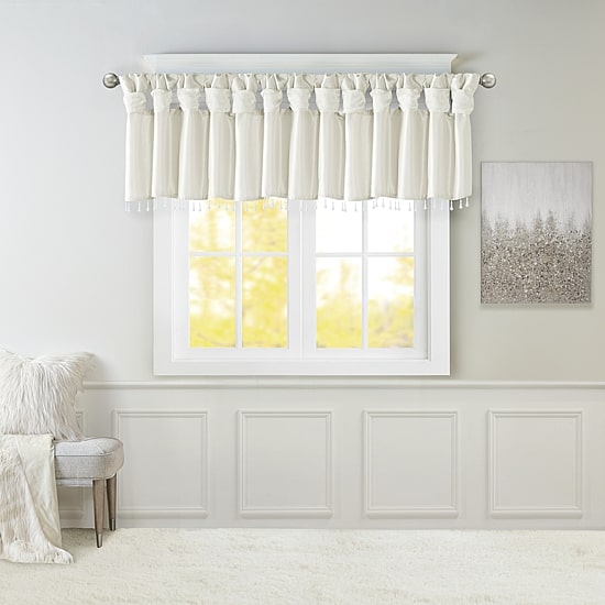 Madison Park Natalie 50"W X 26"L Lightweight Twisted Tab Top Tailored Valance