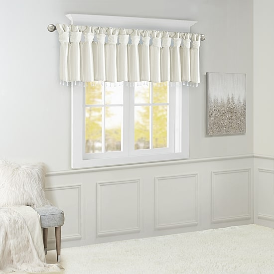 Madison Park Natalie 50"W X 26"L Lightweight Twisted Tab Top Tailored Valance