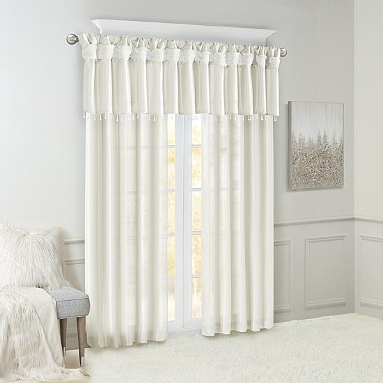 Madison Park Natalie 50"W X 26"L Lightweight Twisted Tab Top Tailored Valance
