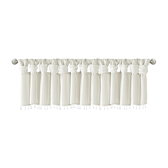 Madison Park Natalie 50"W X 26"L Lightweight Twisted Tab Top Tailored Valance