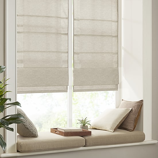 Madison Park Leighton Energy Saving Cordless Room Darkening Roman Shade