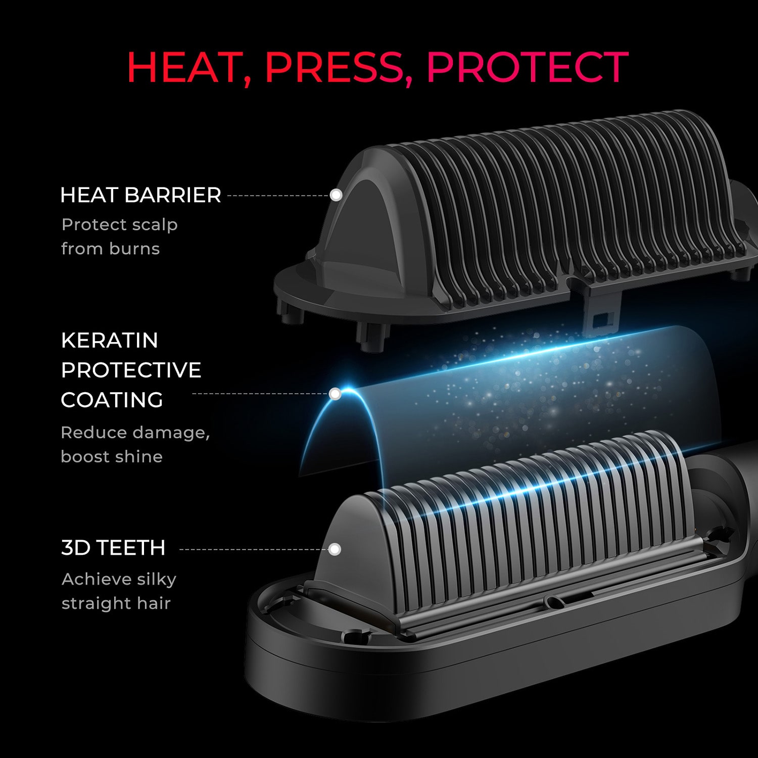 TYMO Ring Plus Hair Straightening Comb