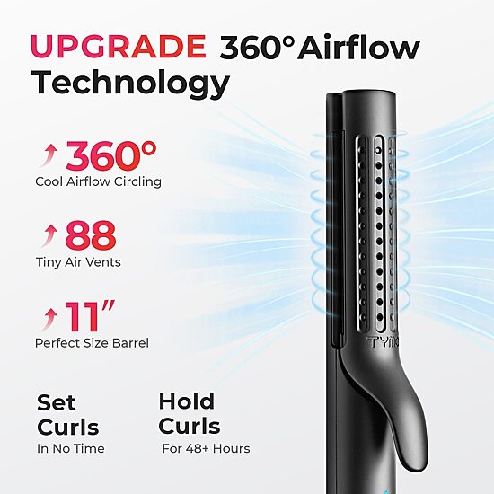 TYMO Airflow 50s Fast Heat Up 1" 2 In 1 Curler & Flat Iron Flat Iron