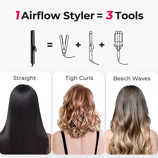 TYMO Airflow 50s Fast Heat Up 1" 2 In 1 Curler & Flat Iron Flat Iron