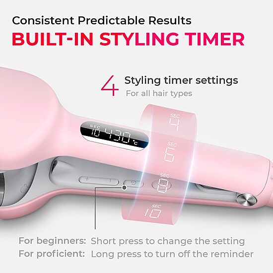 TYMO Rovy 9 Temp Settings 1.1" Wave Curling Iron