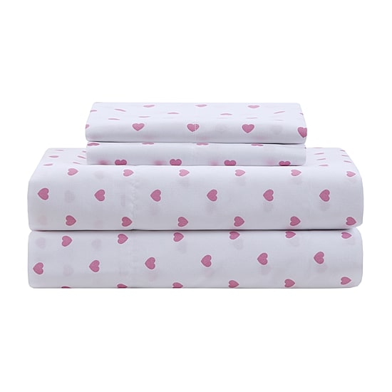 INK+IVY Kids Girl Pink Heart Sheet Set