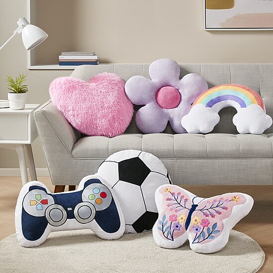 INK+IVY Kids Pink Butterfly Throw Pillow