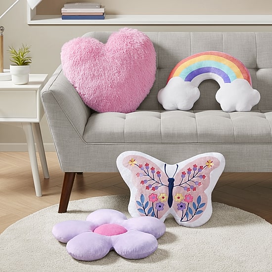 INK+IVY Kids Pink Heart Throw Pillow