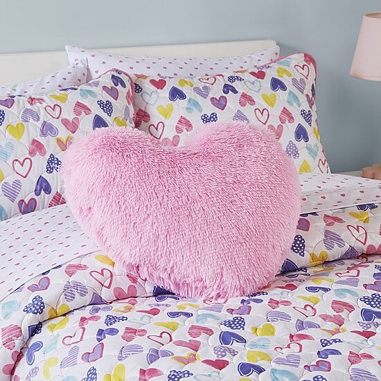 INK+IVY Kids Pink Heart Throw Pillow