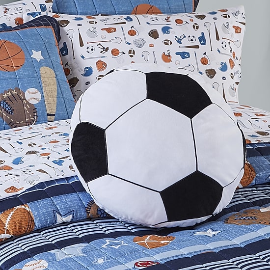 INK+IVY Kids Soccer Ball Round Throw Pillow