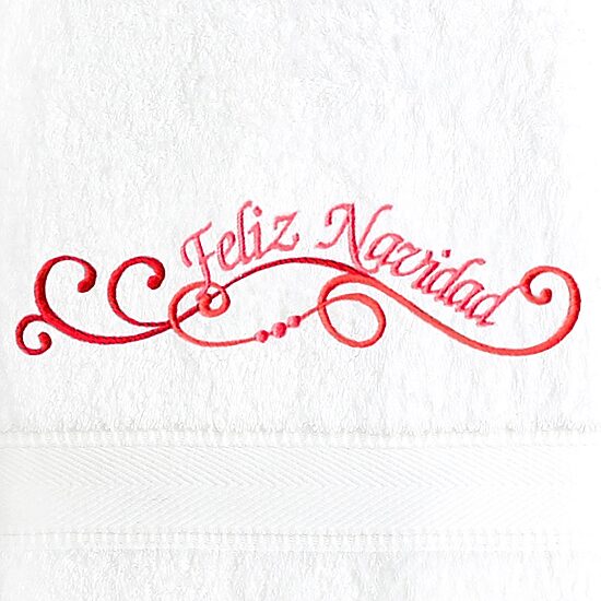 Linum Home Textiles Feliz Navidad Swirls 2-pc. Hand Towel