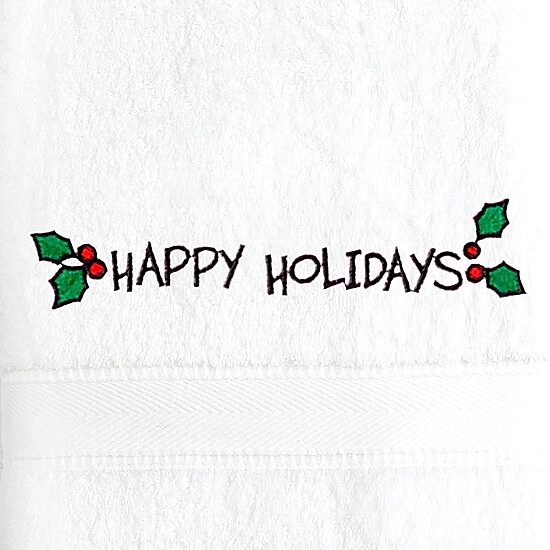 Linum Home Textiles Happy Holiday Ornamnt 2-pc. Hand Towel