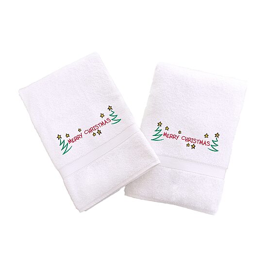 Linum Home Textiles Merry Christmas 2-pc. Hand Towel
