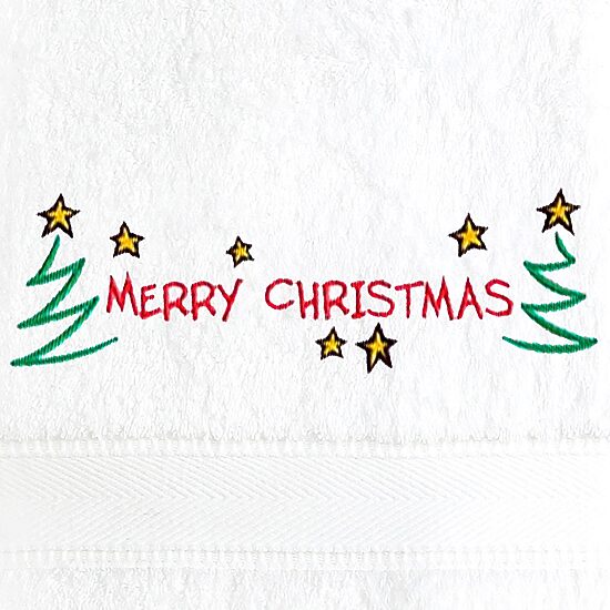 Linum Home Textiles Merry Christmas 2-pc. Hand Towel