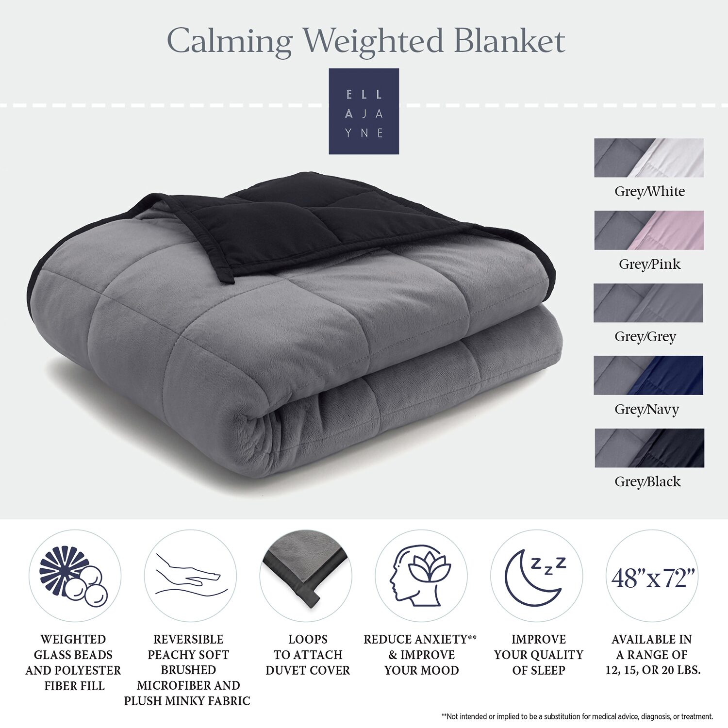 Ella Jayne Reversible Weighted Anti-Anxiety Blanket