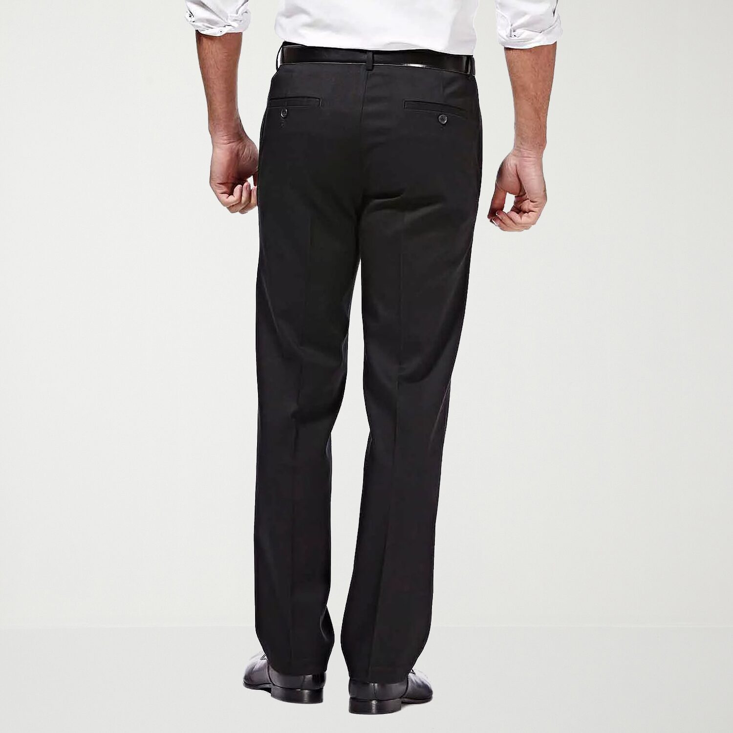 Haggar Premium No Iron Khaki Mens Comfort Waistband Straight Fit Flat Front Pant