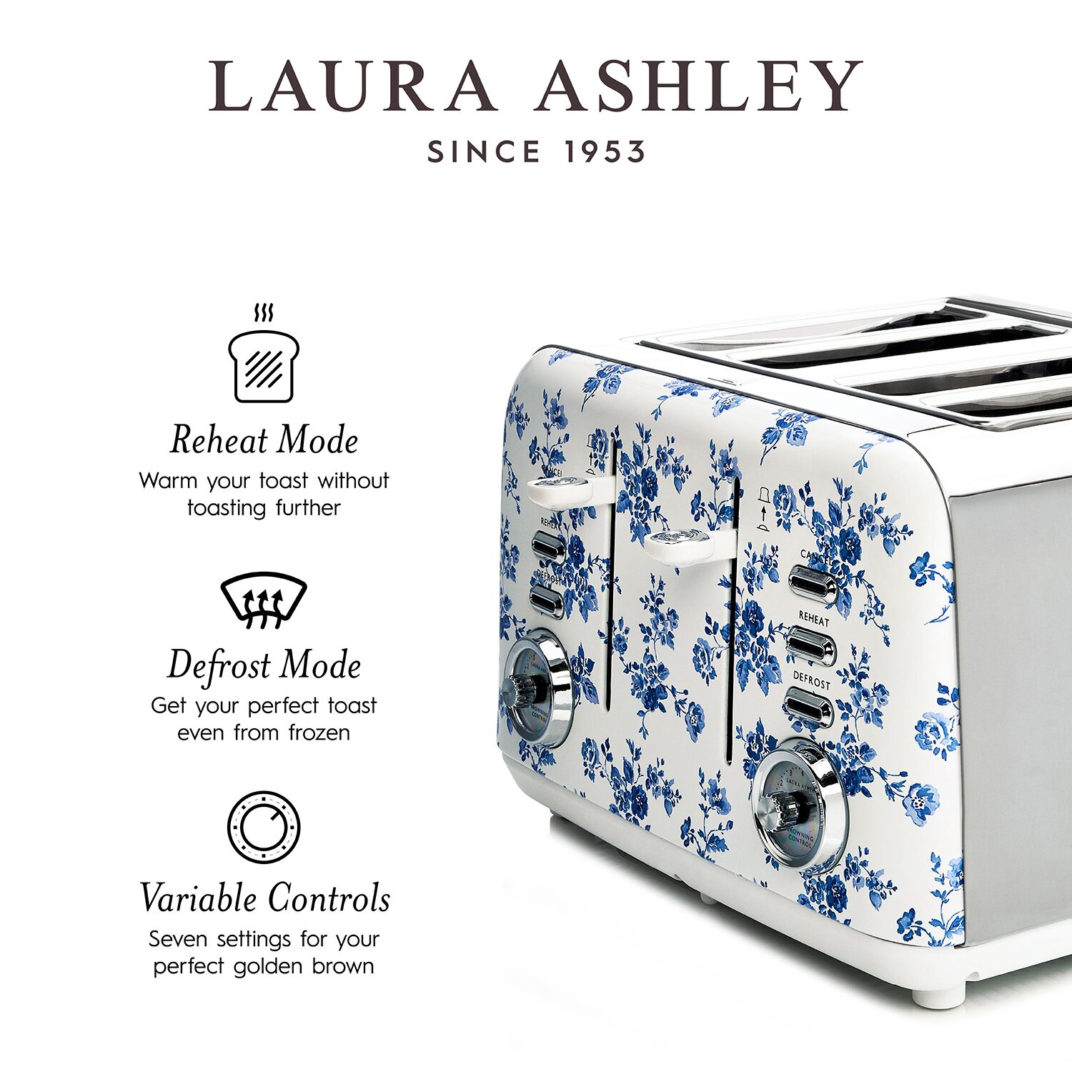 Laura Ashley 4-Slice Electric Toaster